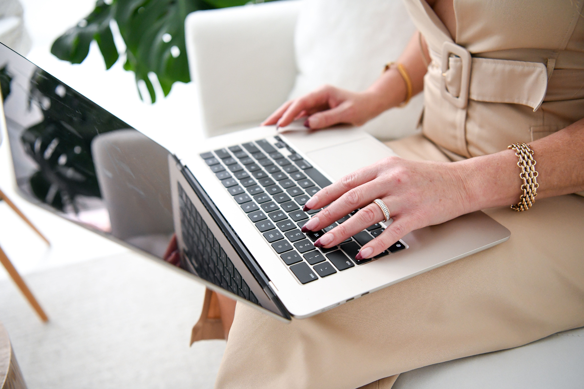 Entrepreneur working on laptop